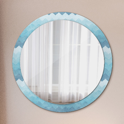 Miroir rond avec décoration Motif à chevrons