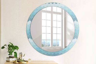 Miroir rond avec décoration Motif à chevrons