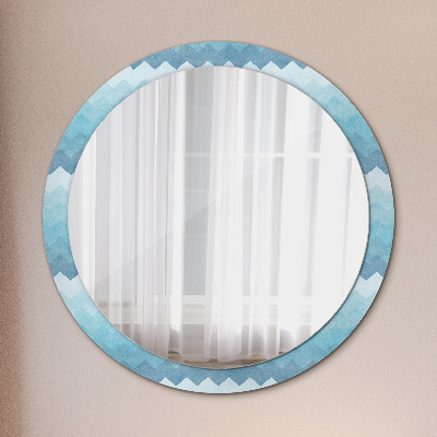 Miroir rond avec décoration Motif à chevrons