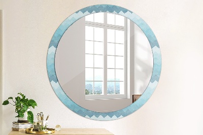 Miroir rond avec décoration Motif à chevrons