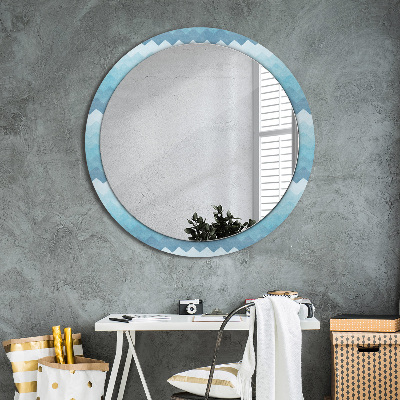 Miroir rond avec décoration Motif à chevrons