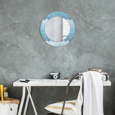 Miroir rond avec décoration Motif à chevrons