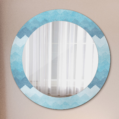 Miroir rond avec décoration Motif à chevrons