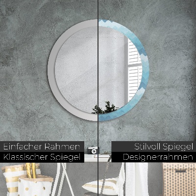 Miroir rond avec décoration Motif à chevrons