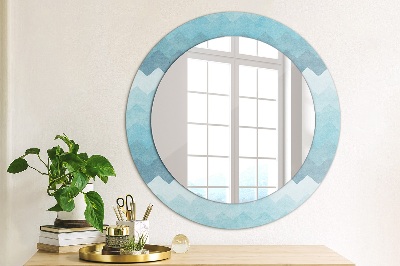 Miroir rond avec décoration Motif à chevrons