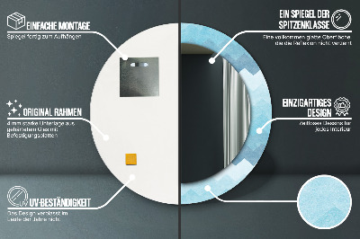 Miroir rond avec décoration Motif à chevrons