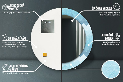 Miroir rond avec décoration Motif à chevrons