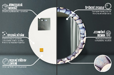 Miroir rond imprimé Cercle de pierres de mer