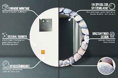 Miroir rond imprimé Cercle de pierres de mer