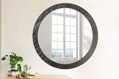 Miroir rond avec décoration Pierre noir