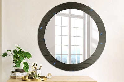Miroir rond avec décoration Résumé futuriste