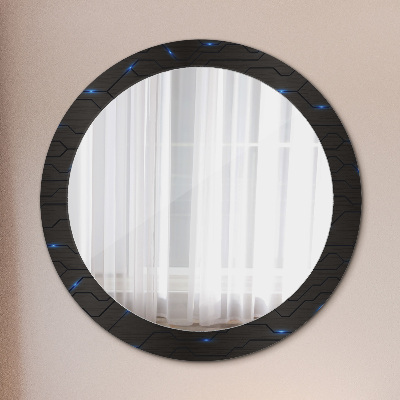 Miroir rond avec décoration Résumé futuriste