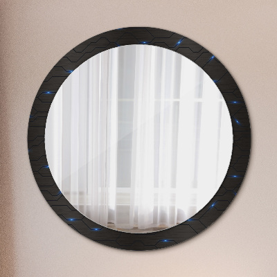 Miroir rond avec décoration Résumé futuriste