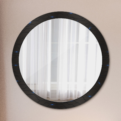 Miroir rond avec décoration Résumé futuriste