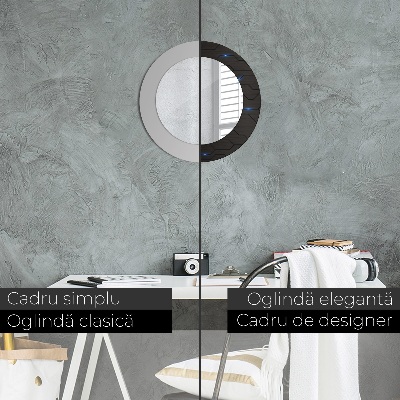 Miroir rond avec décoration Résumé futuriste