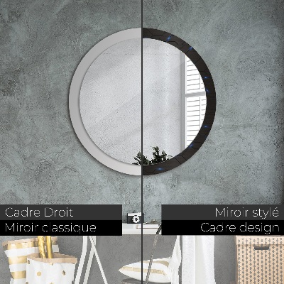Miroir rond avec décoration Résumé futuriste