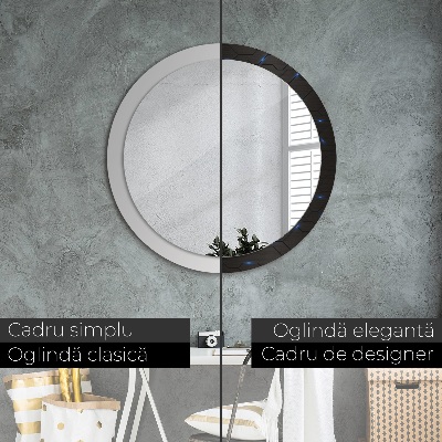 Miroir rond avec décoration Résumé futuriste