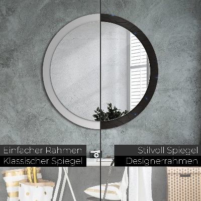 Miroir rond avec décoration Résumé futuriste