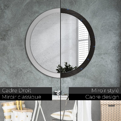 Miroir rond avec décoration Résumé futuriste