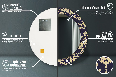 Miroir rond avec décoration Motif floral