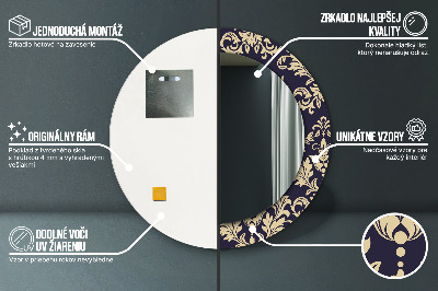 Miroir rond avec décoration Motif floral