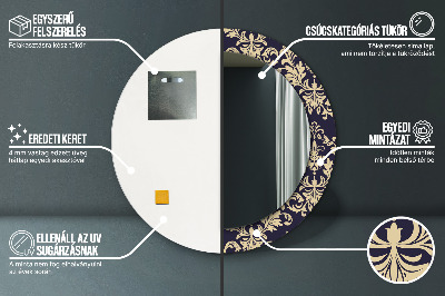 Miroir rond avec décoration Motif floral