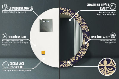 Miroir rond avec décoration Motif floral