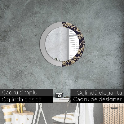 Miroir rond avec décoration Motif floral