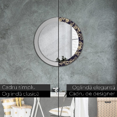 Miroir rond avec décoration Motif floral