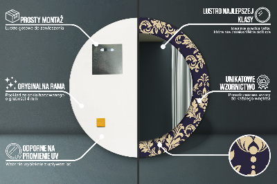 Miroir rond avec décoration Motif floral