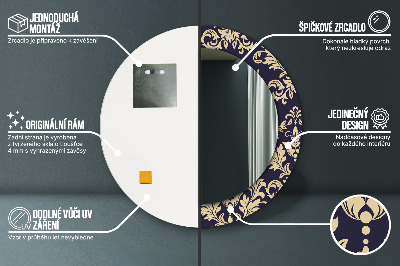 Miroir rond avec décoration Motif floral