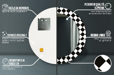 Miroir rond imprimé Bureau d'échecs