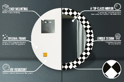 Miroir rond imprimé Bureau d'échecs