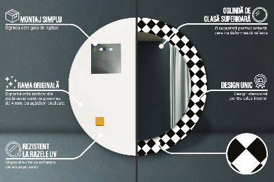 Miroir rond imprimé Bureau d'échecs