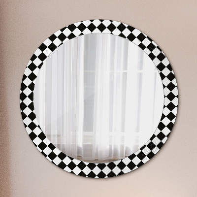 Miroir rond imprimé Bureau d'échecs