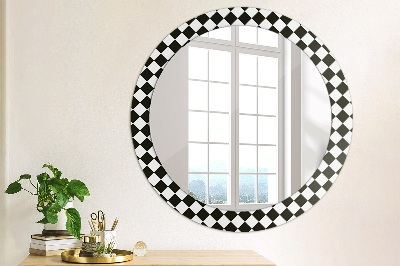 Miroir rond imprimé Bureau d'échecs