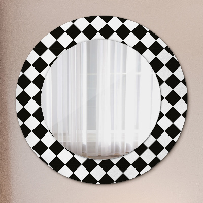 Miroir rond imprimé Bureau d'échecs