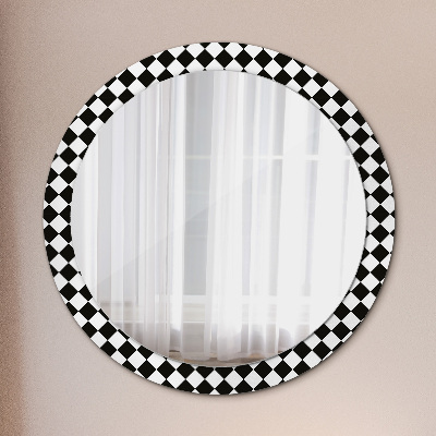 Miroir rond imprimé Bureau d'échecs