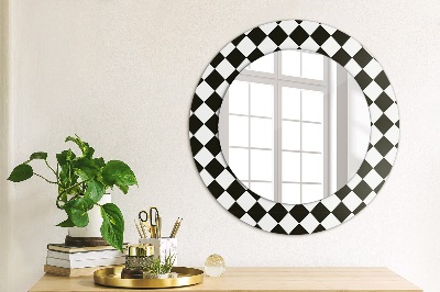 Miroir rond imprimé Bureau d'échecs