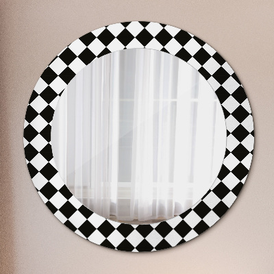 Miroir rond imprimé Bureau d'échecs