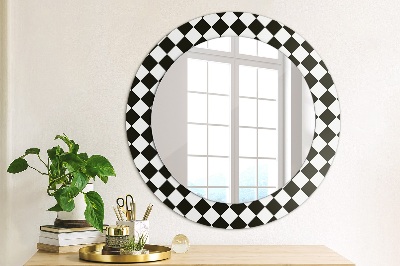 Miroir rond imprimé Bureau d'échecs