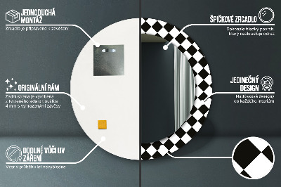 Miroir rond imprimé Bureau d'échecs