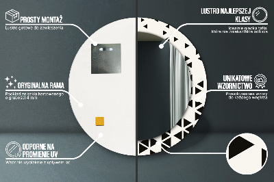 Miroir rond avec décoration Géométrique abstrait
