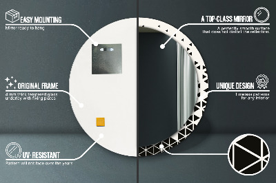 Miroir rond avec décoration Géométrique abstrait