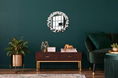 Miroir rond avec décoration Géométrique abstrait