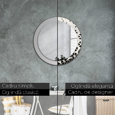 Miroir rond avec décoration Géométrique abstrait