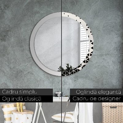 Miroir rond avec décoration Géométrique abstrait