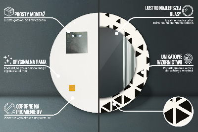 Miroir rond avec décoration Géométrique abstrait