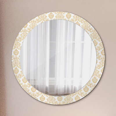 Miroir rond imprimé Damas baroque