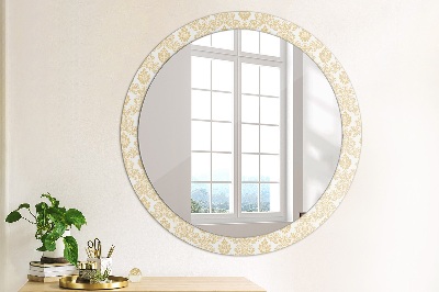Miroir rond imprimé Damas baroque